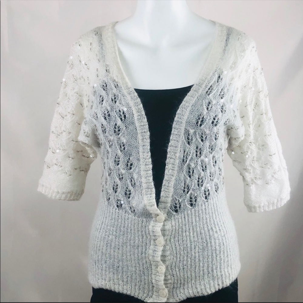 Loft sweater cream mohair and wool delicate knit